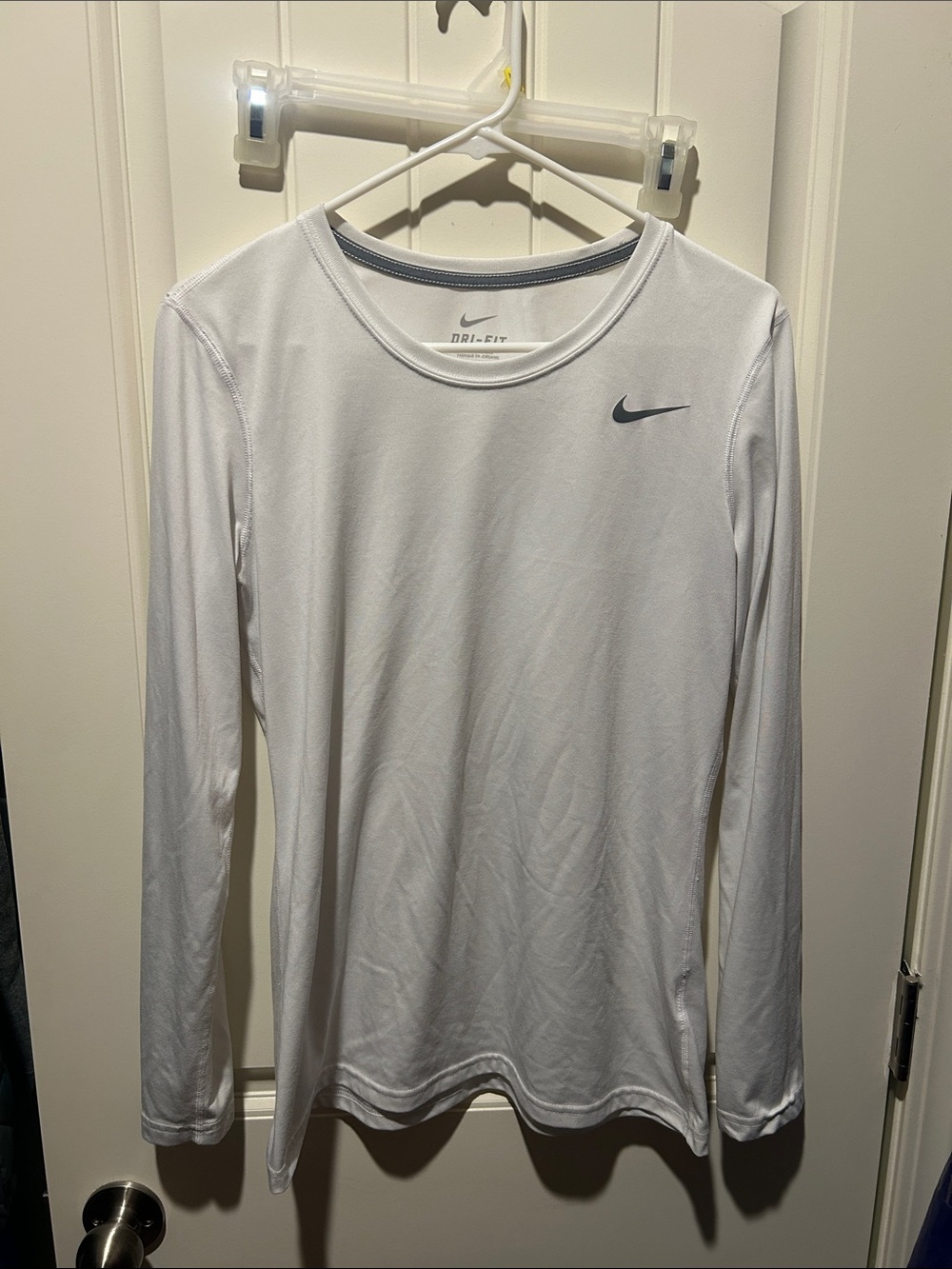 Nike White Long Sleeve Dri-FIT Athletic Tee
